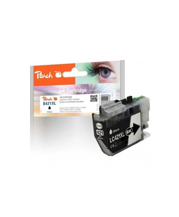 Peach Πακέτο Συμβατών Μελανιών Εκτυπωτή InkJet Brother LC-421XL 500 Σελίδων 15ml Μαύρο 1τμχ