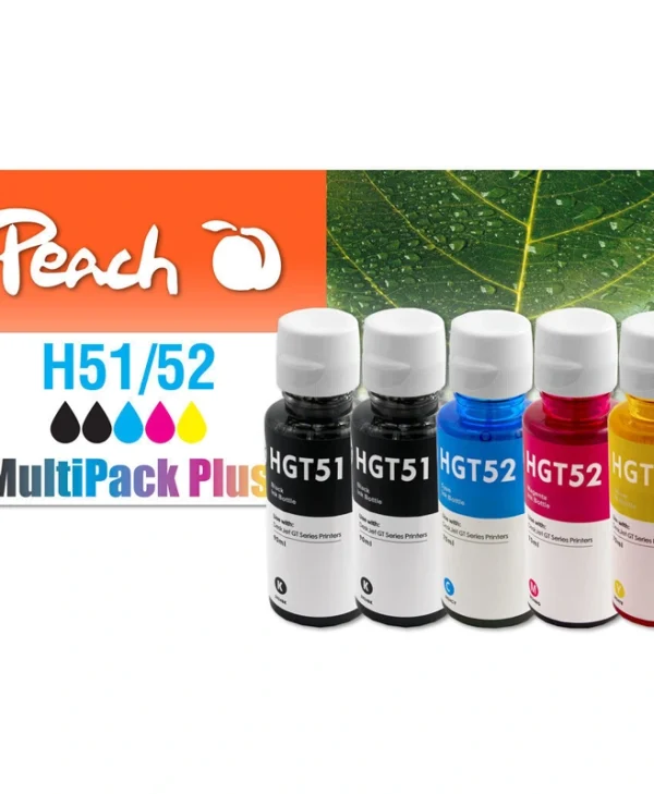 Peach Πακέτο Συμβατών Μελανιών Εκτυπωτή InkJet HP CISS GT51/52 165 Σελίδων 90ml Πολλαπλό (Color) 4τμχ