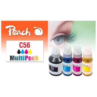 Peach Πακέτο Συμβατών Μελανιών Εκτυπωτή InkJet Canon GI-56 400 Σελίδων 25ml Πολλαπλό (Color) 4τμχ