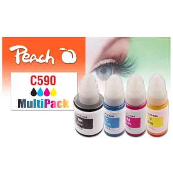 Peach Πακέτο Συμβατών Μελανιών Εκτυπωτή InkJet Canon GI-590 140ml Πολλαπλό (Color) 4τμχ