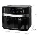 Emerio XXL Air Fryer με Διπλό Αποσπώμενο Κάδο 9lt Μαύρο - Image 2