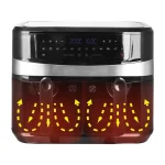 Emerio XXL Air Fryer με Διπλό Αποσπώμενο Κάδο 9lt Μαύρο - Image 5