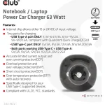 Club3D Φορτιστής Αυτοκινήτου 63W με Θύρες: 1xUSB 1xType-C - Image 5
