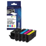 Freecolor Πακέτο Συμβατών Μελανιών Εκτυπωτή InkJet Canon PGI-580XXL, CLI-581XXL 1450 Σελίδων 35ml Μαύρο 4τμχ