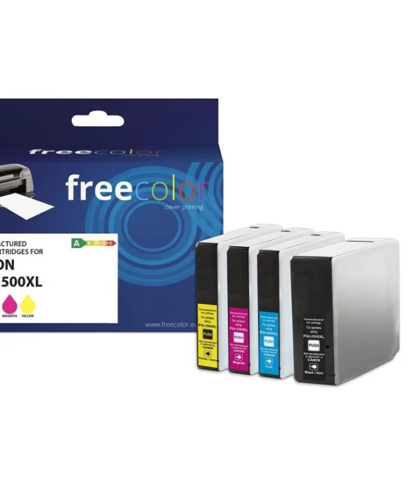 Freecolor Πακέτο Συμβατών Μελανιών Εκτυπωτή InkJet Canon PGI-2500XL BK/C/M/Y Μαύρο 4τμχ