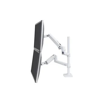 Ergotron LX Dual Stacking Επιτραπέζια Βάση για 2 Οθόνες έως 40" με Βραχίονα Λευκή