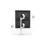 Ergotron LX Dual Stacking Επιτραπέζια Βάση για 2 Οθόνες έως 40" με Βραχίονα Λευκή - Image 2