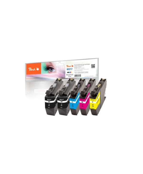 Peach Πακέτο Συμβατών Μελανιών Εκτυπωτή InkJet PI500 15ml Μαύρο 5τμχ