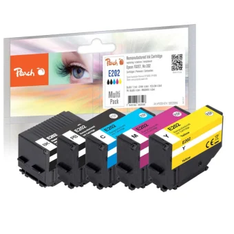 Peach Πακέτο Συμβατών Μελανιών Εκτυπωτή InkJet Epson 202 C13T02E74010 Πολλαπλό (Color) / Μαύρο