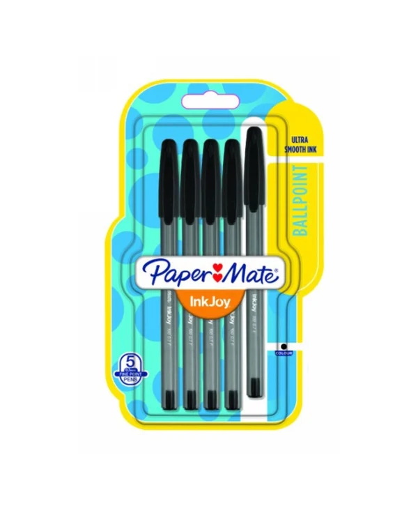 Papermate InkJoy 100 Στυλό Ballpoint Μαύρο με Μαύρο Μελάνι 5τμχ