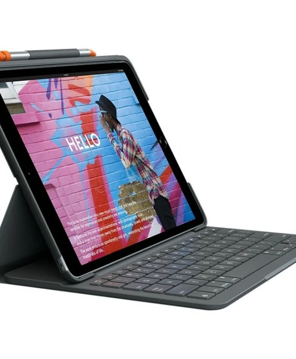 Logitech Flip Cover με Πληκτρολόγιο στα Αγγλικά US Μαύρη (iPad 2019/2020/2021 10.2'')
