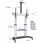Manhattan Aluminum Heavy-Duty Height-Adjustable Multimedia Βάση Τηλεόρασης Δαπέδου έως 100" και 100kg - Image 11