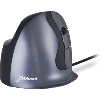 Bakker Elkhuizen Evoluent D Large Ενσύρματο Εργονομικό Vertical Ποντίκι Γκρι