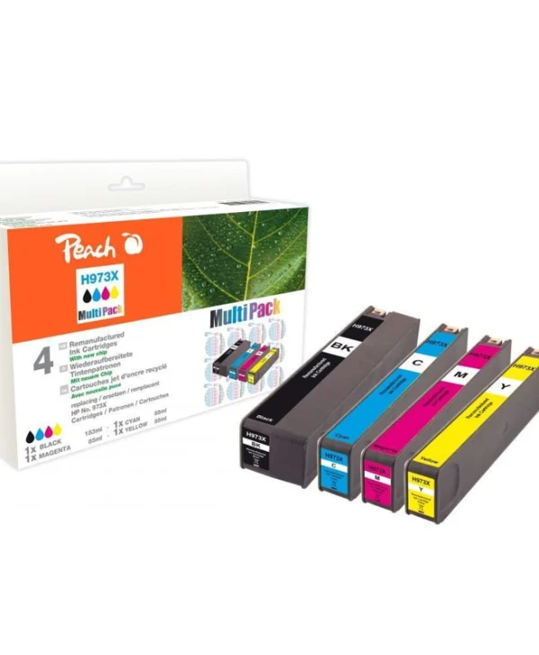 Peach Πακέτο Συμβατών Μελανιών Εκτυπωτή InkJet PI300 219ml Μαύρο 4τμχ