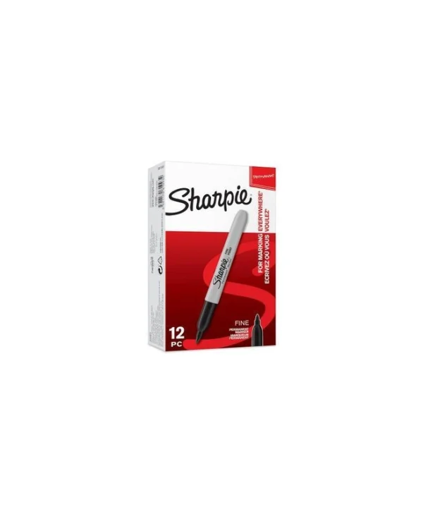 Sharpie Fine Ανεξίτηλοι Μαρκαδόροι Black 1mm Σετ 12τμχ