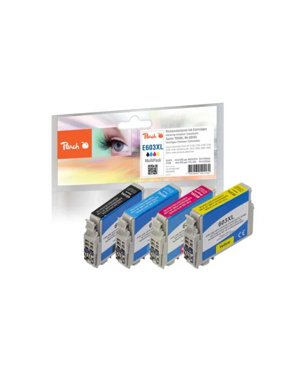 Peach Πακέτο Συμβατών Μελανιών Εκτυπωτή InkJet 13ml Μαύρο 4τμχ