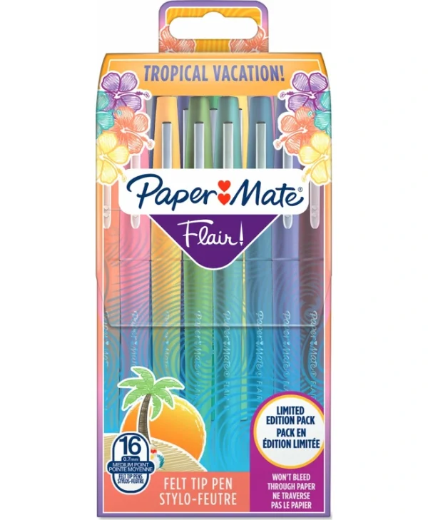 Paper Mate Flair Στυλό Ballpoint Πολύχρωμο Σετ 16τμχ