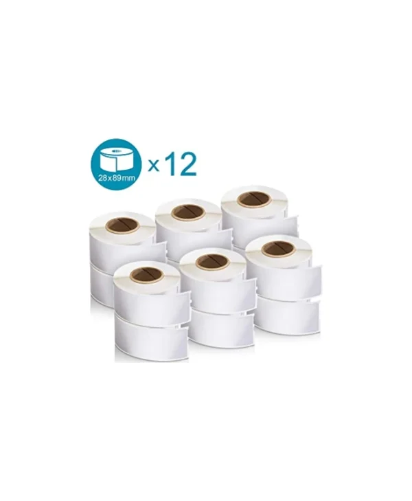 Dymo 130 Αυτοκόλλητες Ετικέτες σε Ρολό για Εκτυπωτή Ετικετών 89x28mm 12τμχ
