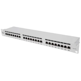 Intellinet Patch Panel Shielded για Rack 1U 24 Θυρών cat6a Γκρι