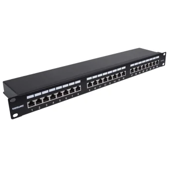 Intellinet Patch Panel Shielded για Rack 1U 24 Θυρών cat6a Μαύρο