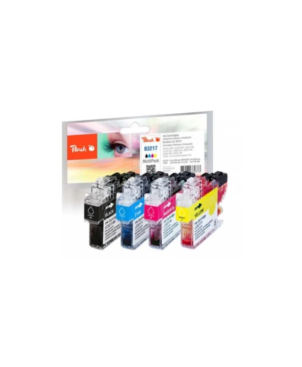 Peach Πακέτο Συμβατών Μελανιών Εκτυπωτή InkJet Brother 15ml Μαύρο 4τμχ