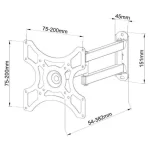 Techly ICA-LCD 2923B Βάση Τηλεόρασης Τοίχου με Βραχίονα έως 37" και 25kg - Image 3