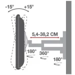 Techly ICA-LCD 2923B Βάση Τηλεόρασης Τοίχου με Βραχίονα έως 37" και 25kg - Image 4