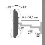 Techly ICA-LCD 104BK Βάση Τηλεόρασης Τοίχου με Βραχίονα έως 30" και 15kg - Image 2