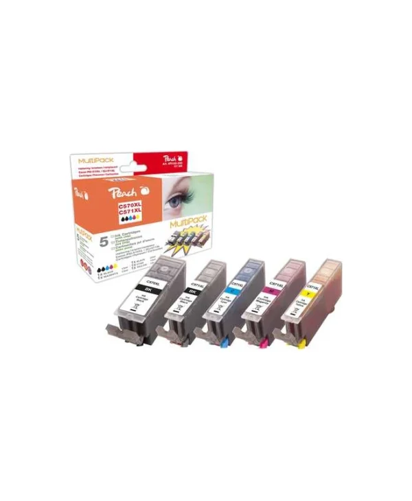 Peach C470XL/C571XL Πακέτο Συμβατών Μελανιών Εκτυπωτή InkJet Canon Πολλαπλό (Color) 1τμχ