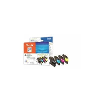 Peach Πακέτο Συμβατών Μελανιών Εκτυπωτή InkJet Brother PI500 34ml Μαύρο 4τμχ
