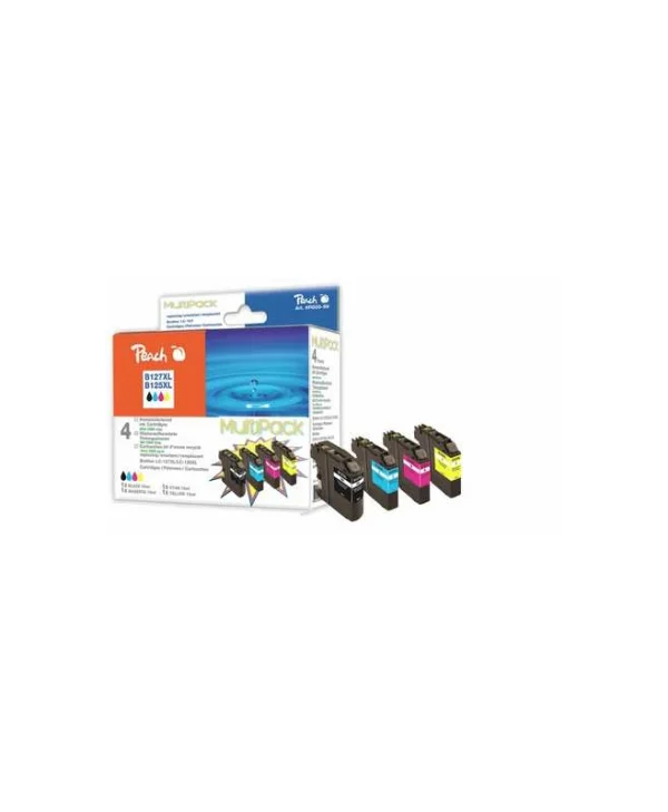 Peach Πακέτο Συμβατών Μελανιών Εκτυπωτή InkJet Brother PI500 34ml Μαύρο 4τμχ