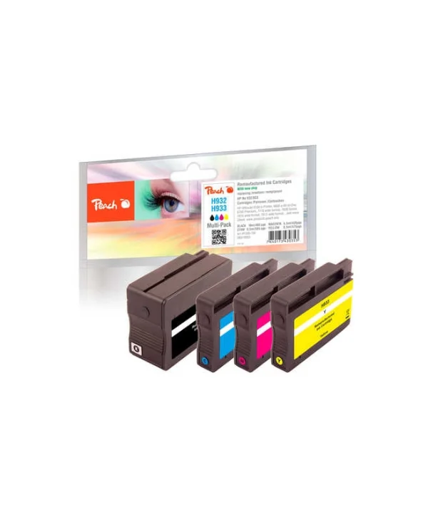 Peach Πακέτο Συμβατών Μελανιών Εκτυπωτή InkJet HP 0F319883 16ml Μαύρο 4τμχ
