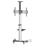 Manhattan Aluminum Height-Adjustable Multimedia Βάση Τηλεόρασης Δαπέδου έως 70" και 50kg - Image 4
