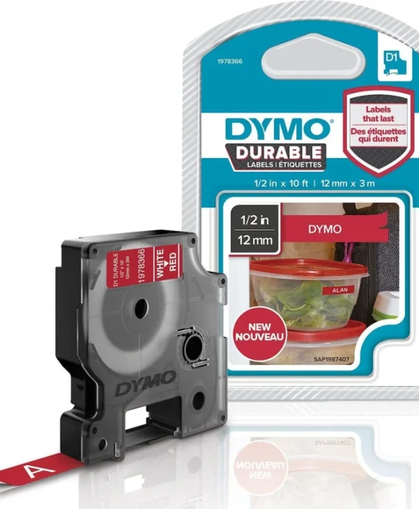 Dymo 1978366 Ταινία Ετικετογράφου 3m x 12mm σε Κόκκινο Χρώμα 1978366