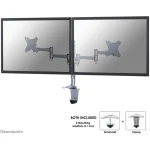 Newstar FPMA-D1330DSILVER Βάση Γραφείου για 2 Οθόνες έως 27" με Βραχίονα Ασημί FPMA-D1330DSILVER
