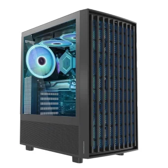 Modecom Breeze ARGB FLOW Midi Tower Κουτί Υπολογιστή με Πλαϊνό Παράθυρο Μαύρο