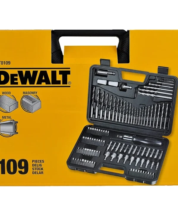 Dewalt Σετ 109 Τρυπάνια HSS με Κυλινδρικό Στέλεχος για Δομικά Υλικά και Ξύλο