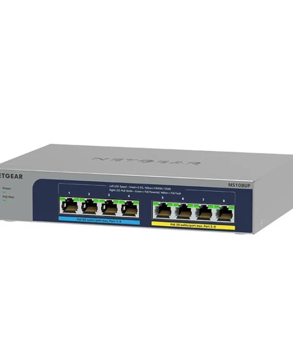 NetGear MS108UP Unmanaged L2 PoE+ Switch με 8 Θύρες Ethernet