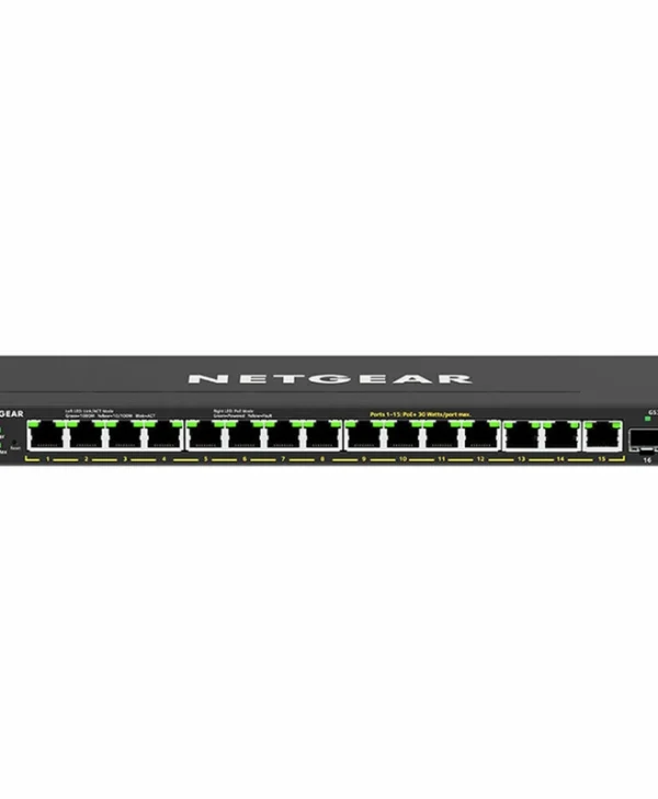 NetGear GS316EPP Managed L2 PoE+ Switch με 15 Θύρες Gigabit (1Gbps) Ethernet