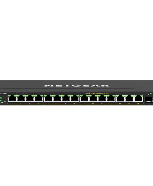 NetGear GS316EP Managed L2 PoE+ Switch με 15 Θύρες Gigabit (1Gbps) Ethernet και 1 SFP Θύρα