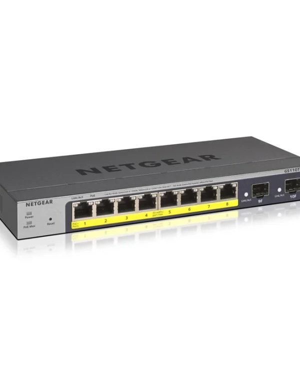 NetGear GS110TP v1 Managed L2 PoE Switch με 8 Θύρες Gigabit (1Gbps) Ethernet και 10 SFP Θύρες