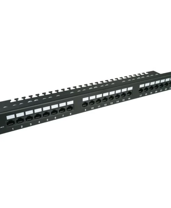 A-LAN Patch Panel για Rack 1U 19" 24 Θυρών cat6 Μαύρο