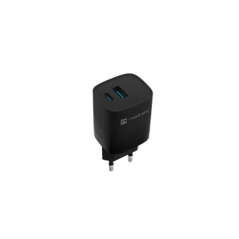 Natec Φορτιστής Χωρίς Καλώδιο GaN με Θύρα USB-A και Θύρα USB-C 30W Μαύρος (NUC-2141) NUC-2141