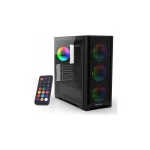 Inca EMG-17XB Gaming Midi Tower Κουτί Υπολογιστή με Πλαϊνό Παράθυρο και RGB Φωτισμό Μαύρο EMG-17XB