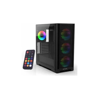 Inca EMG-17XB Gaming Midi Tower Κουτί Υπολογιστή με Πλαϊνό Παράθυρο και RGB Φωτισμό Μαύρο EMG-17XB