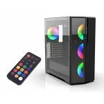 Inca EMG-17XN Gaming Midi Tower Κουτί Υπολογιστή με Πλαϊνό Παράθυρο και RGB Φωτισμό Μαύρο EMG-17XN - Image 2