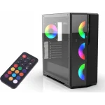 Inca EMG-17XN Gaming Midi Tower Κουτί Υπολογιστή με Πλαϊνό Παράθυρο και RGB Φωτισμό Μαύρο EMG-17XN - Image 4