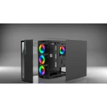 Inca EMG-17XN Gaming Midi Tower Κουτί Υπολογιστή με Πλαϊνό Παράθυρο και RGB Φωτισμό Μαύρο EMG-17XN - Image 8
