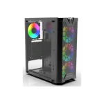 Inca EMG-15XB Midi Tower Κουτί Υπολογιστή με Πλαϊνό Παράθυρο και RGB Φωτισμό Μαύρο EMG-15XB