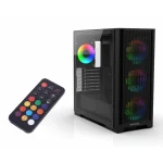 Inca EMG-15XB Midi Tower Κουτί Υπολογιστή με Πλαϊνό Παράθυρο και RGB Φωτισμό Μαύρο EMG-15XB - Image 2